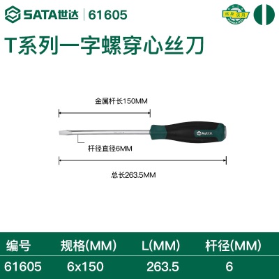 世达穿心一字十字螺丝刀超硬工业级改锥可敲击锤平口梅花起子p236