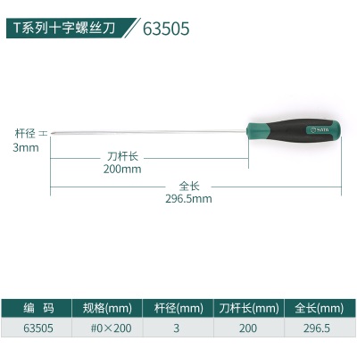 t系列一字螺丝刀 s2超硬镙丝批工具家用改刀小改锥大号长起子p236