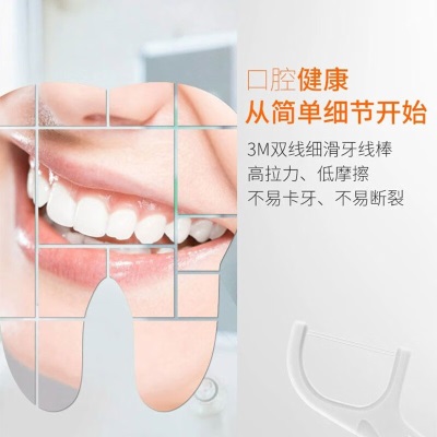 3M牙线细密双线细滑剔牙牙线棒双线设计加倍清洁齿缝 124支/盒cbgp242