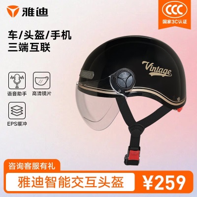 雅迪（yadea）智能交互头盔3C头盔电动自行车头盔骑行头盔电瓶车安全帽p245