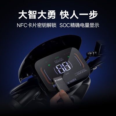 雅迪电动车DS5新国标电动自行车NFC智能启动长踏板线条感长续航电瓶车p245
