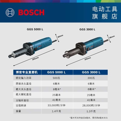 博世（BOSCH） GGS专业直磨机直磨打磨抛光机多功能电动打磨机 GGS 3000p250