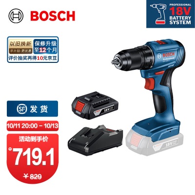 博世（BOSCH） GSR185-LI专业级无刷锂电钻起子机手电钻（晶钢钻）电动螺丝刀p250