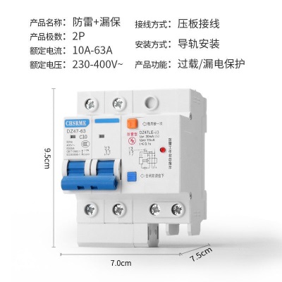 东建 上海人民电工电气空气开关漏电保护器断路器空开总闸家用DZ47LEpm252