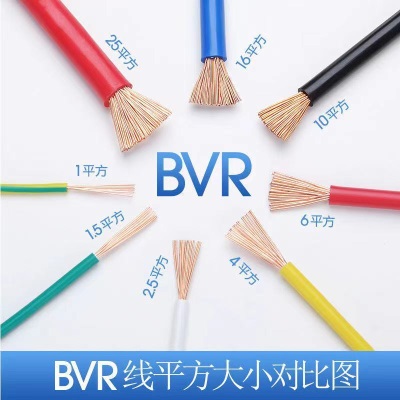 东建 国标纯铜芯多股软电线BVR1/1.5/2.5/4/6平方多芯线家装家用铜电线pm252