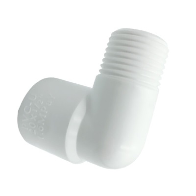 联塑 LESSO PVC给水管管件配件90°外丝弯头(PVC-U给水配件) 90°外丝弯头白色 dn25×3/4p253
