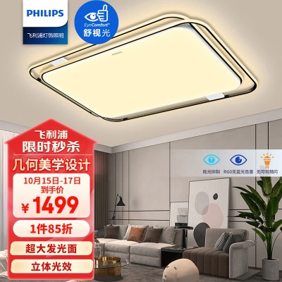 飞利浦（PHILIPS）led吸顶灯客厅灯餐厅卧室灯北欧后现代高端灯具套餐一室一厅p255