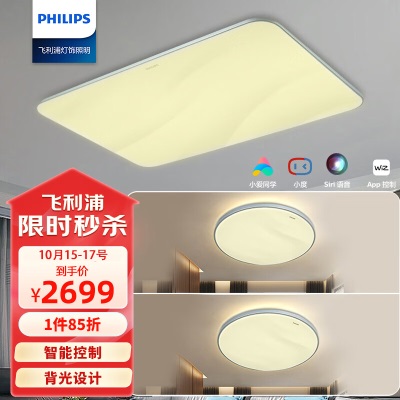 飞利浦（PHILIPS）客厅灯LED北欧现代简约客厅智控吸顶灯满天星80Wp255