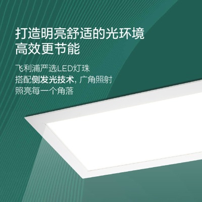 飞利浦集成吊顶LED平板灯超薄嵌入式铝扣厨房卫生间面板灯p255