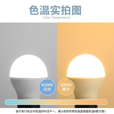 飞利浦（PHILIPS）led节能灯泡客厅家用超亮照明E27大螺口灯泡12W6500K白光优视型p255