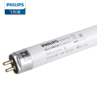 飞利浦（PHILIPS）T5三基色荧光灯管日光灯0.56米14W黄光3000Kp255