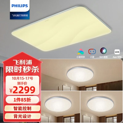 飞利浦（PHILIPS）客厅灯LED北欧现代简约客厅智控吸顶灯满天星80Wp255