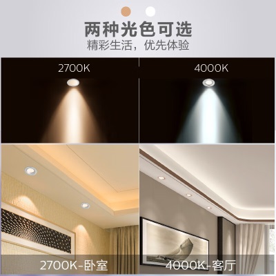 飞利浦（PHILIPS）LED射灯嵌入式小山丘防眩客厅过道筒灯吊顶用孔68-78mmp255