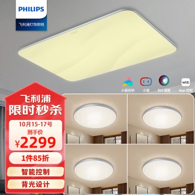 飞利浦（PHILIPS）客厅灯LED北欧现代简约客厅智控吸顶灯满天星80Wp255