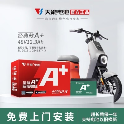 天能 48V12AH 电动车电池轻便型电动车铅酸电池电瓶车电池上门安装p256