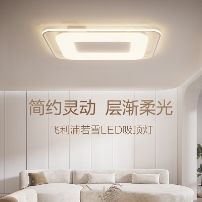 飞利浦（PHILIPS）LED吸顶灯客厅灯北欧简约奶油风客厅卧室灯饰灯具P255