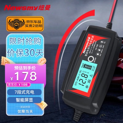 纽曼（Newsmy）汽车电瓶充电器12V24V摩托轿车通用全自动智能脉冲充电修复款C80p258