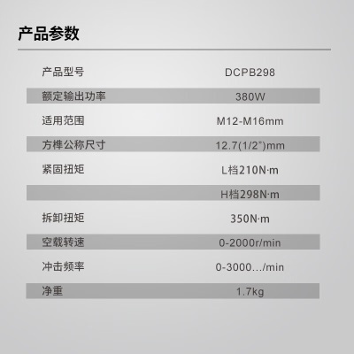 东成 无刷电动扳手木工锂电冲击扳手20V架子工充电电扳手 298(B型)p261