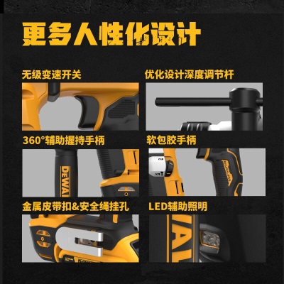 得伟（DEWALT）20V锂电无刷16mm超紧凑电锤套件 DCH172N-A9p262