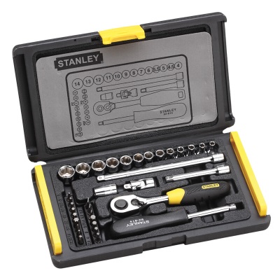 史丹利（Stanley）35件套6.3mm系列公制组套工具箱套装 多功能家用手动工具箱p262