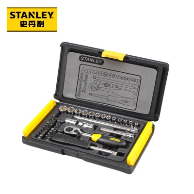 史丹利（Stanley）35件套6.3mm系列公制组套工具箱套装 多功能家用手动工具箱p262