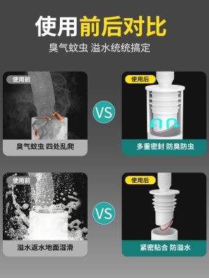 下水管防返臭神器密封塞厨房洗衣机排水管防臭密封圈下水道堵口器p140b