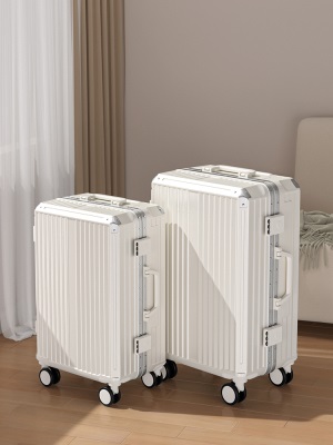 2023新款多功能行李箱拉杆箱女铝框旅行登机箱24寸大容量男皮箱子s566s565p140b