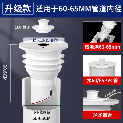 下水管防返臭神器密封塞厨房洗衣机排水管防臭密封圈下水道堵口器p140b