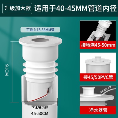 下水管防返臭神器密封塞厨房洗衣机排水管防臭密封圈下水道堵口器p140b