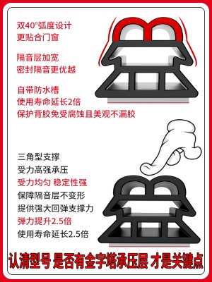 防盗门密封条子母门进户门框门缝防风隔音木门胶条室内卧室入户门p140b